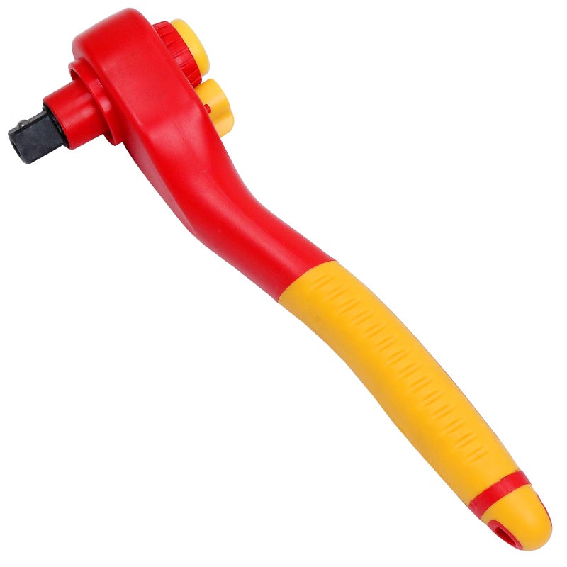 WEDO Insulated Ratchet Wrench 12 Drive 10 LengthElectricians Safety Wrench VDE 1000V AntiSlip Handles Head DieForged of Chrome Vanadium Steel IEC 60900 - Image 2