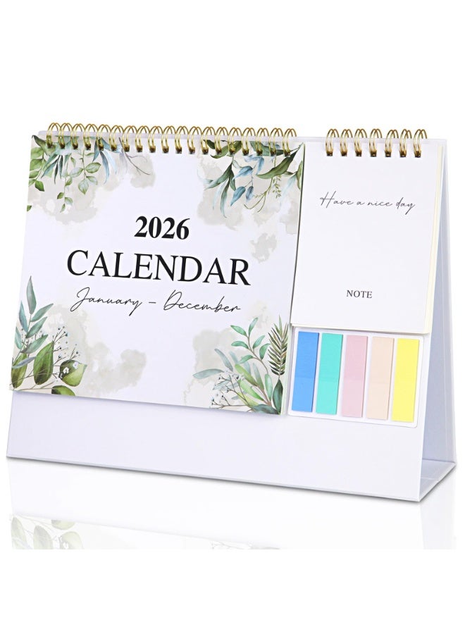 كيلا تقويم سطح المكتب 2026 تقويم صغير قابل للطي، مناسب للمكتب المنزلي وسطح المكتب، تقويم مكتب صغير 2026 من يناير إلى ديسمبر، مخطط شهري مع قائمة مهام وملاحظات لاصقة - Image 1