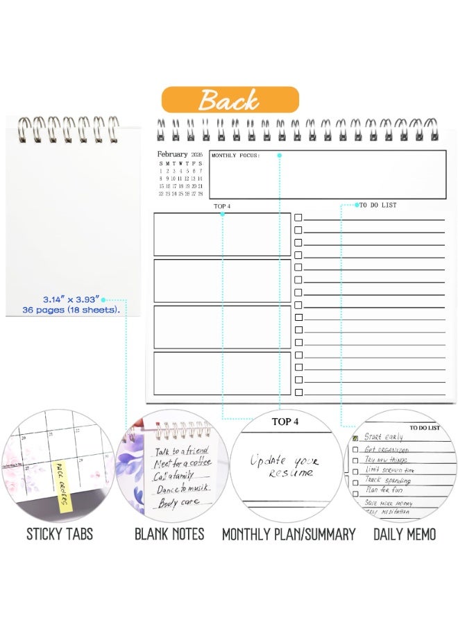 كيلا تقويم مكتبي 2026، تقويم صغير قابل للطي، سطح مكتب قائم - من يناير إلى ديسمبر 2026، تقويم شهري صغير لسطح المكتب 2026 مع دفاتر ملاحظات وملاحظات لاصقة للمكتب والمنزل، أرجواني - Image 3