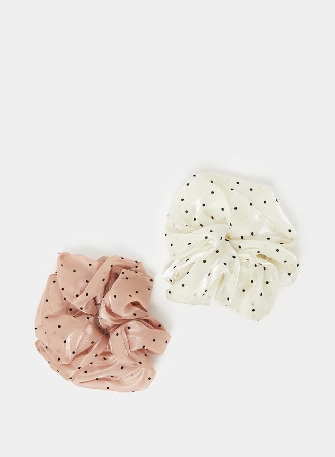 Styli Set of 2 - Polka Printed Scrunchies - Image 1