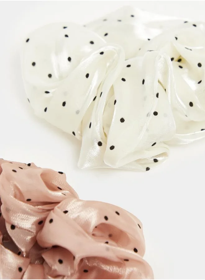 Styli Set of 2 - Polka Printed Scrunchies