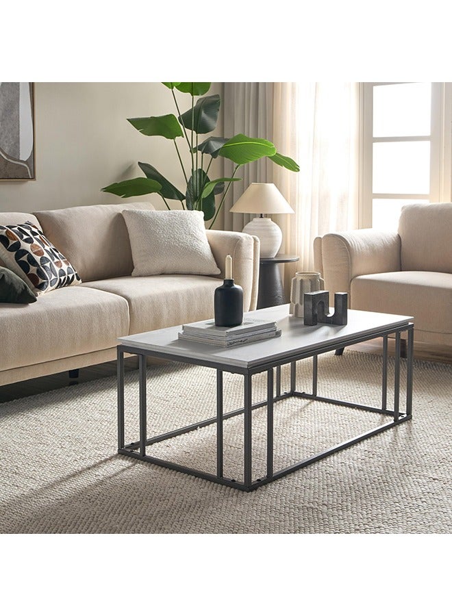 Home Canvas HC Home Canvas Denza Coffee Table Meta frame Stone finish - Image 1