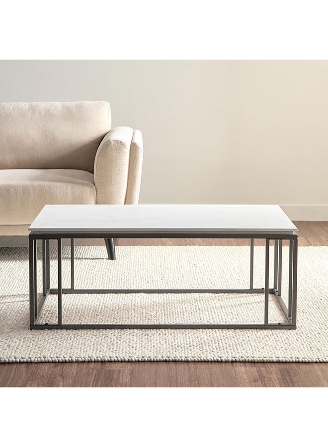 Home Canvas HC Home Canvas Denza Coffee Table Meta frame Stone finish - Image 3