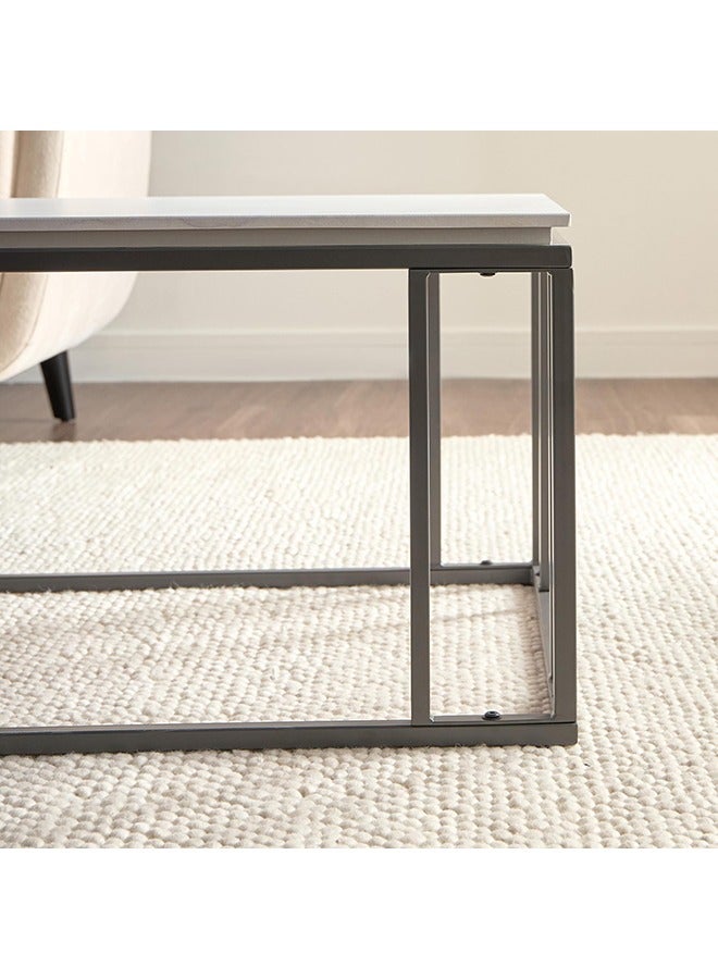 Home Canvas HC Home Canvas Denza Coffee Table Meta frame Stone finish - Image 4