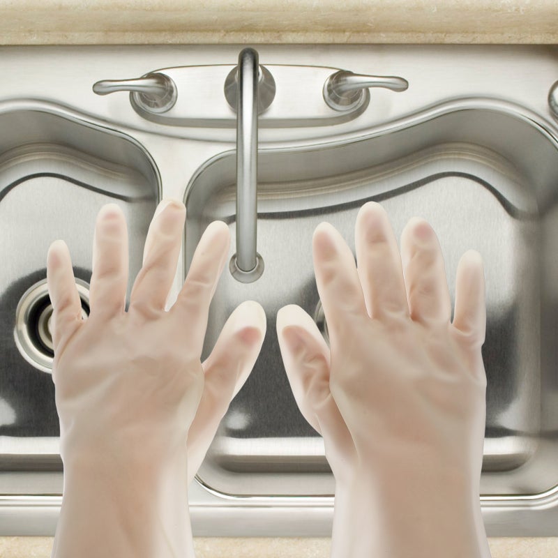 4 Pairs Dishwashing Gloves Kitchen Cleaning Gloves Lengthened Housework Gloves - Image 3