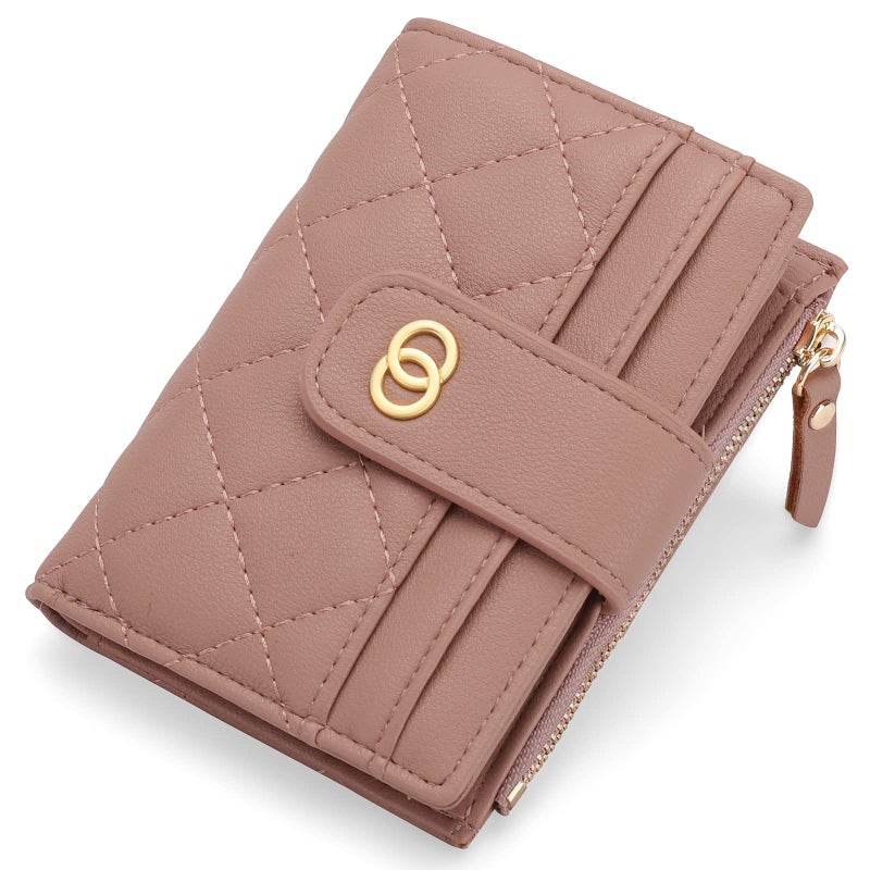 GAEKEAO Small Wallet for Women Slim Bifold Leather Credit Card Holder Wallets Zipper Pocket Coin Purse with ID Window - Image 1
