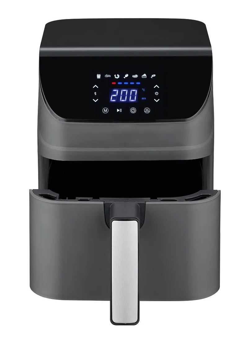 تسلا قلاية هوائية تسلا  6 لتر 1500 واط اسود ديجيتال  7 برامج طهي انبوب تسخين استانلس ستيل - Image 4