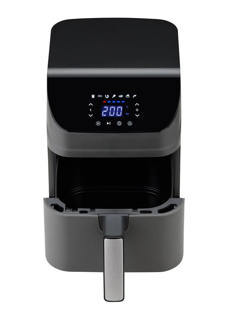 تسلا قلاية هوائية تسلا  6 لتر 1500 واط اسود ديجيتال  7 برامج طهي انبوب تسخين استانلس ستيل - Image 2