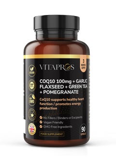 VITAPROS COQ10 100mg + GARLIC FLAXSEED + GREENTEA + POMEGRANATE  - Image 1