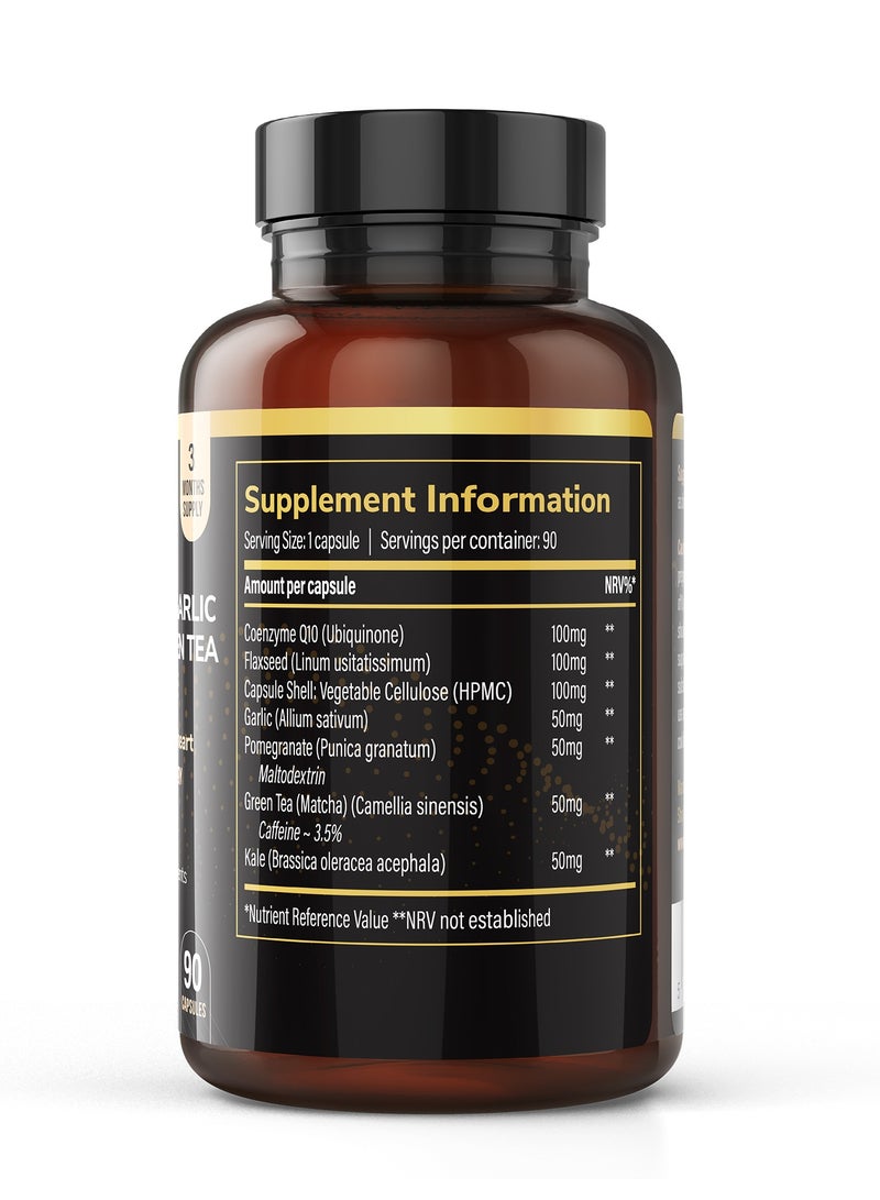 Vitapros CoQ10 100 mg with Garlic, Flaxseed, Green Tea & Pomegranate – Antioxidant & Energy Support Formula – Ubiquinone Capsules - Image 2