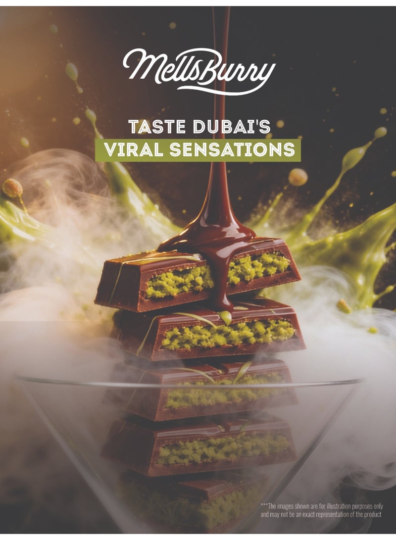 MELLSBURRY Kunafa & Pistachio 200g | Belgium Quality Premium Chocolate | Dubai Viral Dessert Flavor | Rich Pistachio Filling - Image 4
