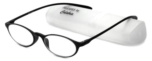 Calabria Unisex 719 Flexie Oval Reading Glasses – Ebony | Lightweight TR90 Flexible Frame | Durable, Bendable Full Rim Readers | Foldable Eyeglasses | Eyewear +3.00 - Image 2