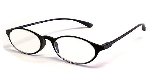 Calabria Unisex 719 Flexie Oval Reading Glasses – Ebony | Lightweight TR90 Flexible Frame | Durable, Bendable Full Rim Readers | Foldable Eyeglasses | Eyewear +3.00 - Image 1
