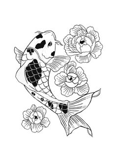 inkbox Inkbox Temporary Tattoos, Semi-Permanent Tattoo, One Premium Easy Long Lasting, Water-Resistant Temp Tattoo with For Now Ink - Lasts 1-2 Weeks, Floral Koi, 4x4in  - Image 3