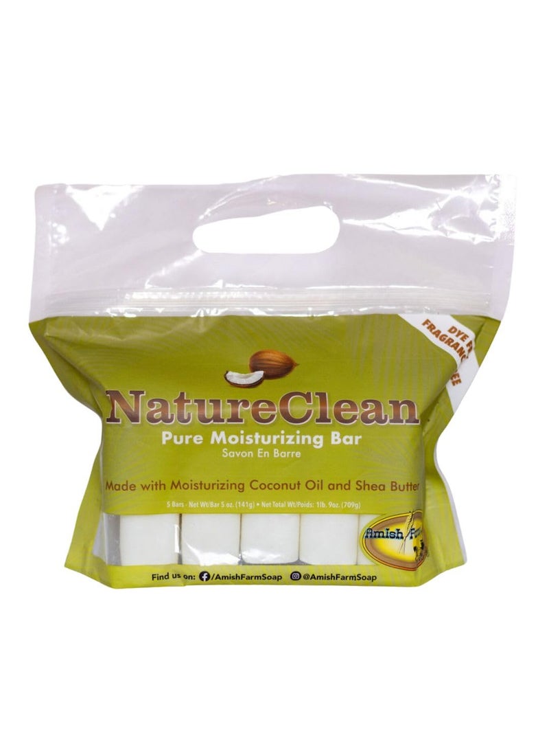 Amish Farms - Amish Farms Pure Moisturizing Fragrance Free Bars with Coconut Oil  Shea Butter for Sensitive Skin  Made in USA  Women  Mens Face  Body Bar for Shower  NatureClean  5oz Ea 5 Bars - Image 1