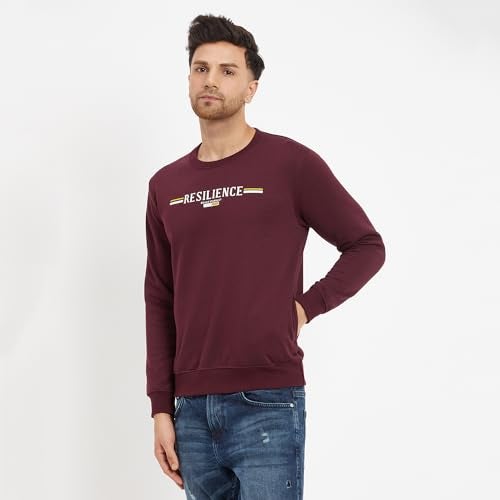 Duke Stardust Men Round Neck Sweatshirt (LF3951A_Wine_XXL) - Image 4