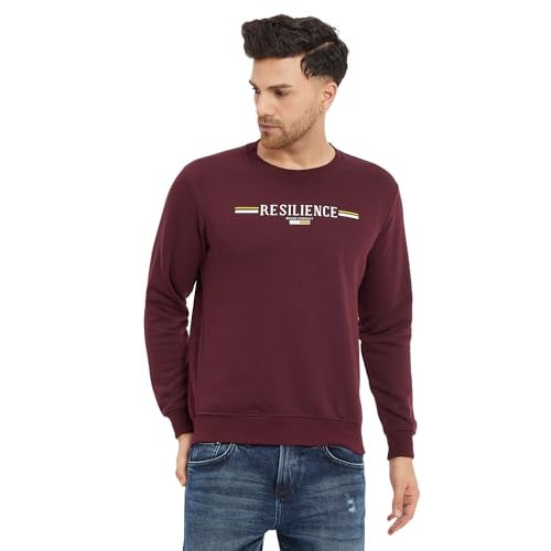 Duke Stardust Men Round Neck Sweatshirt (LF3951A_Wine_XXL) - Image 1