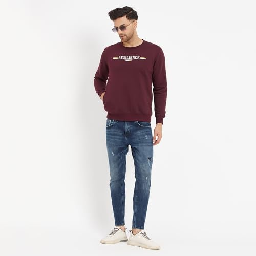Duke Stardust Men Round Neck Sweatshirt (LF3951A_Wine_XXL) - Image 5