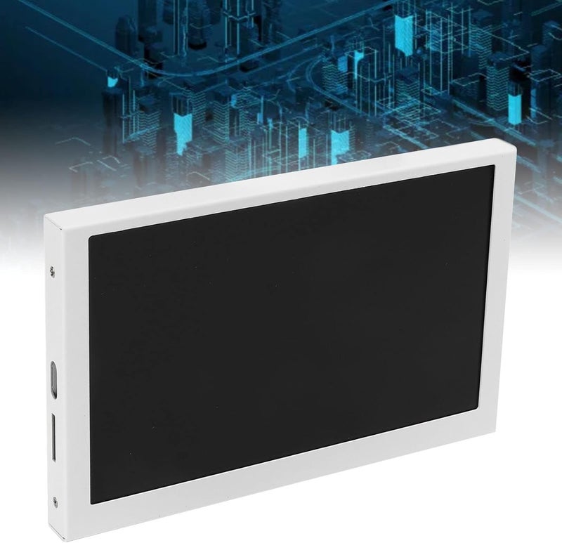 5in IPS Monitor Display Screen, Black Mini Chassis USB Interface Combination Set - Full Viewing Angle, Rotatable Design, Clear Video for Portable Use (White) - Image 2