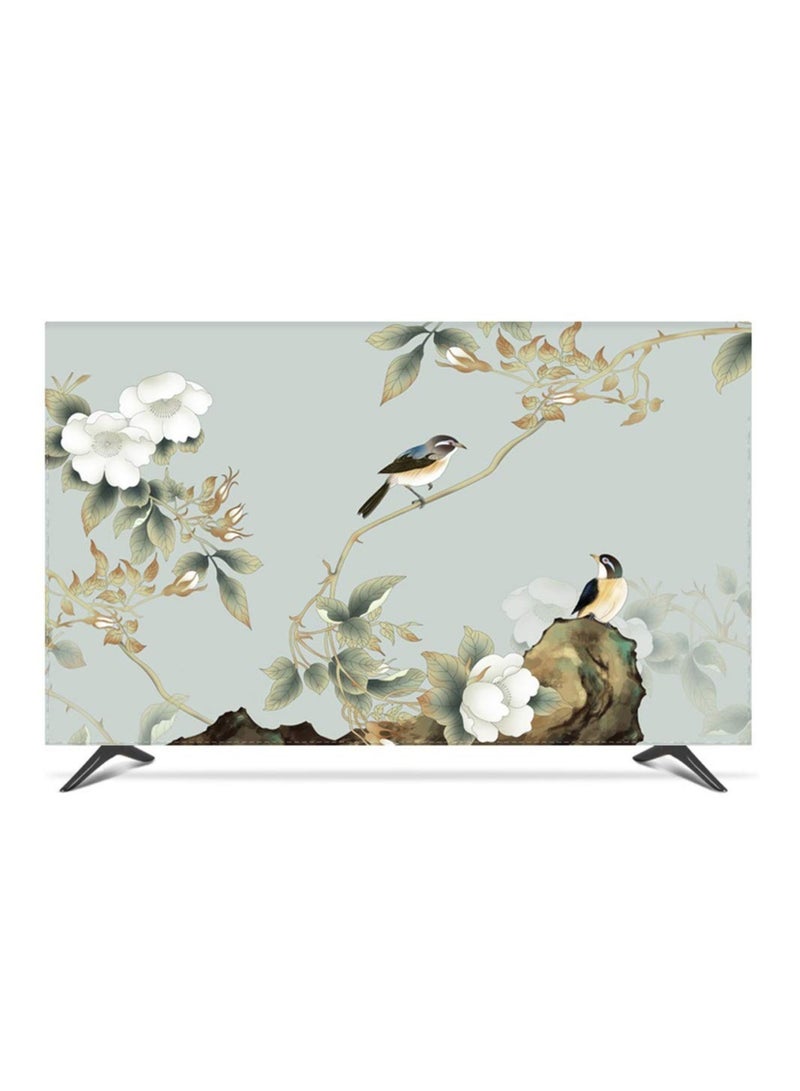 SOLARAE TV Universal Dust Cover, TV Protection Cover Art Cover Indoor, TV Fabric Waterproof Cover Smooth Soft, Painting Pattern Living Room Decoration Dust Cover for LCD LED Hanging TV, 45-48 Inches - Image 1