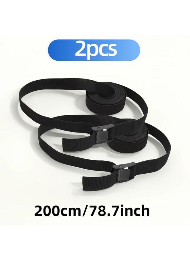 2 Pcs 78 74 Inches Adjustable Straps With Metal Buckles For Cargo Transport - Image 1