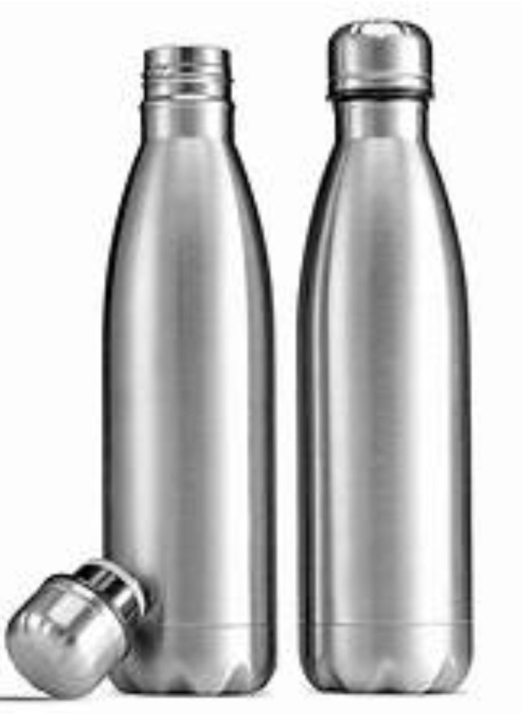 Vitacelli - 350ml Stainless Steel Water Bottle Double Walled Sports Water Bottle Vacuum Insulated Cola Shape Travel Thermal Flask Bpa Free, Silver SUS304 - Image 1