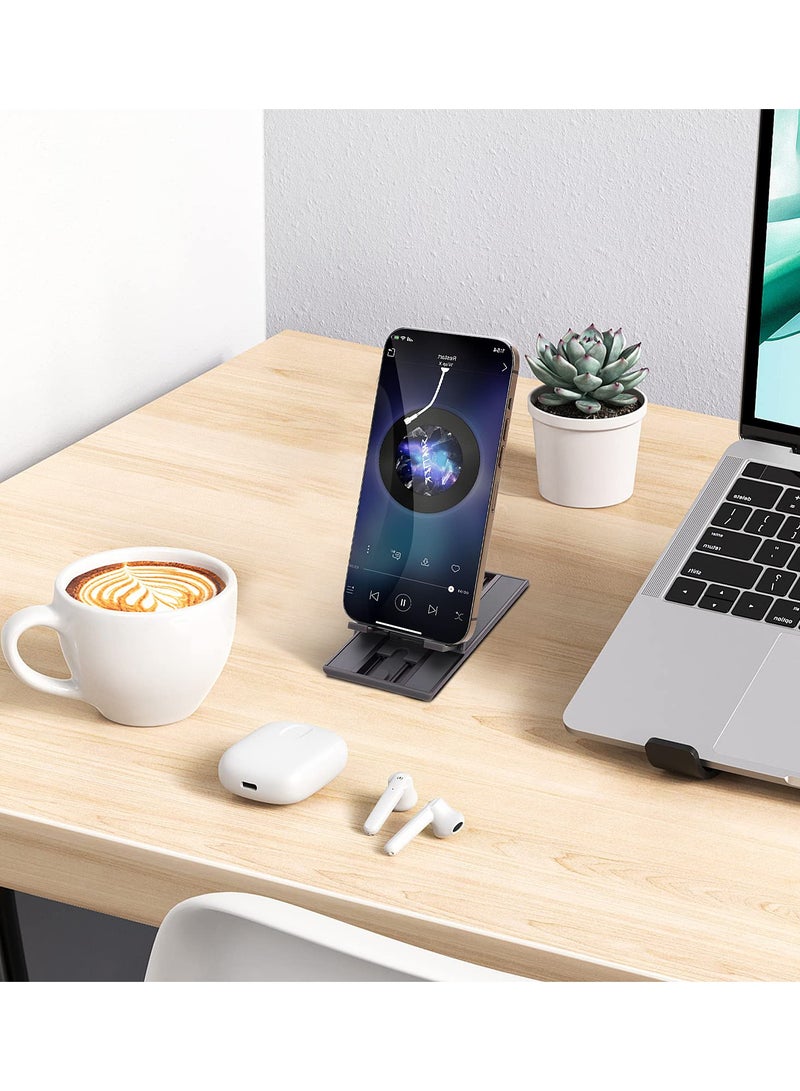 Excefore Metal Foldable Phone Stand, Adjustable Cell Phone Holder for Travel, Compatible with Smartphones and Tablets, Portable Phone Stand for Easy Viewing - Image 5