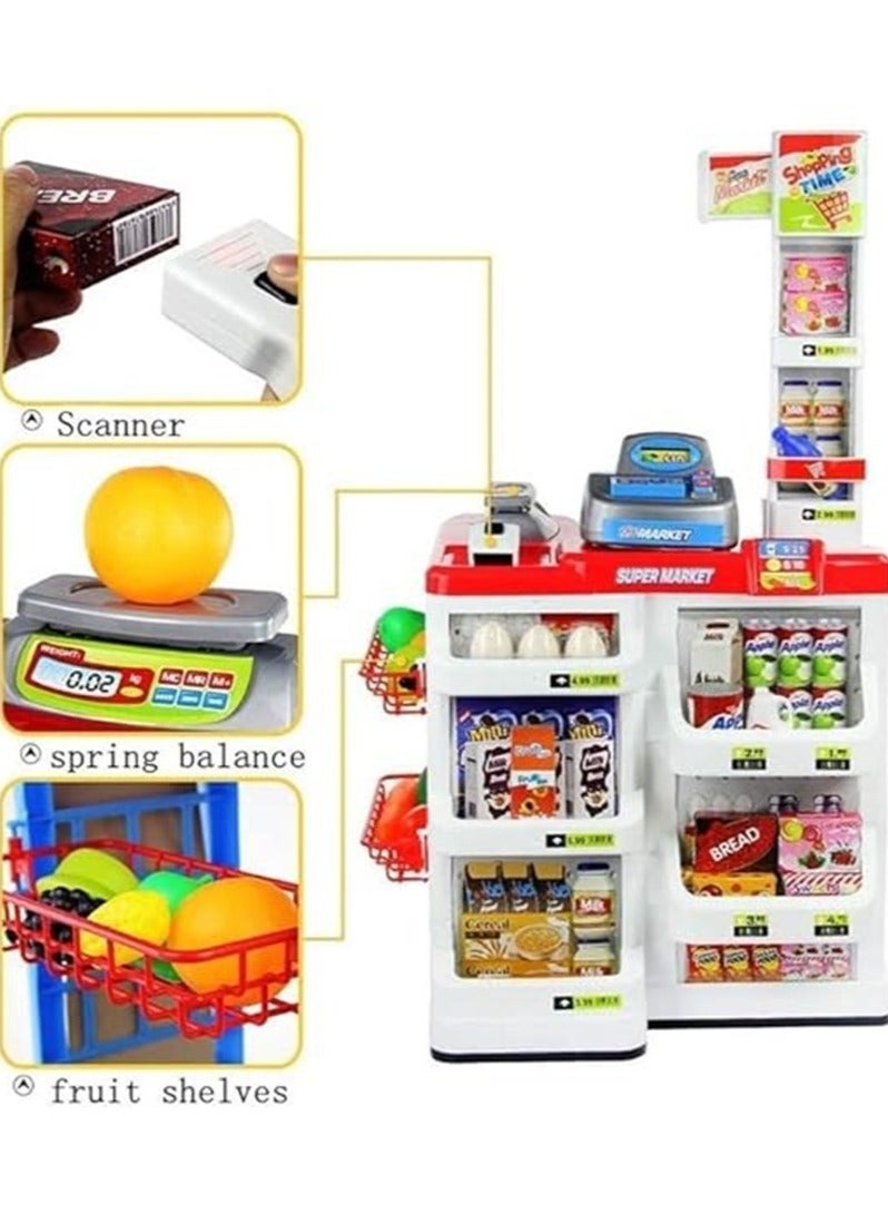 كيكو مجموعة ألعاب سوبر ماركت صغيرة للأطفال/متجر الآيس كريم/مجموعة المطبخ التظاهري للبنات والأولاد (37 قطعة) - Image 3