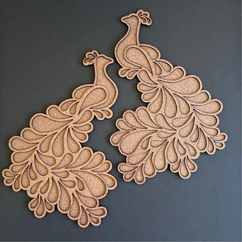 Curious Button Rangoli Stencils Peacock Rangoli Making Frame for Diwali Decoration Item for Home Decor - MDF Stencil Rangoli FreeI Rangoli for Pooja Room & Living Decor Diwali Festival Gift Item - Image 3