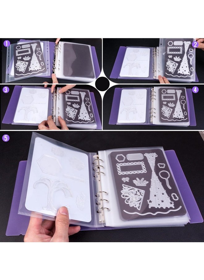 UNIMEIX UNIMEIX 12 Pcs Magnetic Sheets for Dies Storage with 1 Pocket Folder, Storage Stamp and Die Storage Pockets Die Cut Storage for Card Making Supplies(0.8 mm Thickness, Purple)  - Image 2
