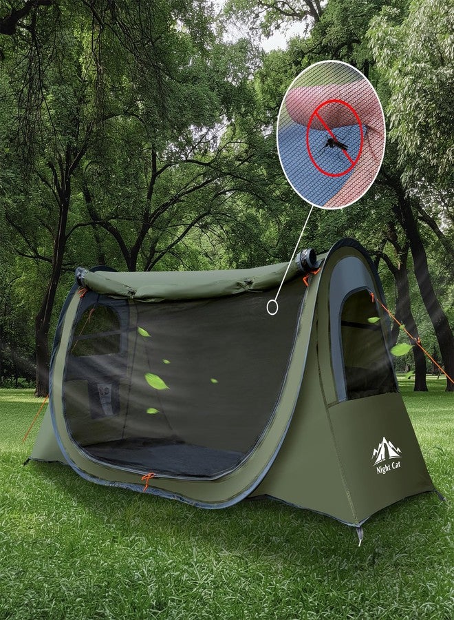 Night Cat Pop-up Camping Tent: 1 Person Tent Waterproof Instant Easy Setup Tunnel Tent Fits for Camping Cot (Excluded) - Image 5
