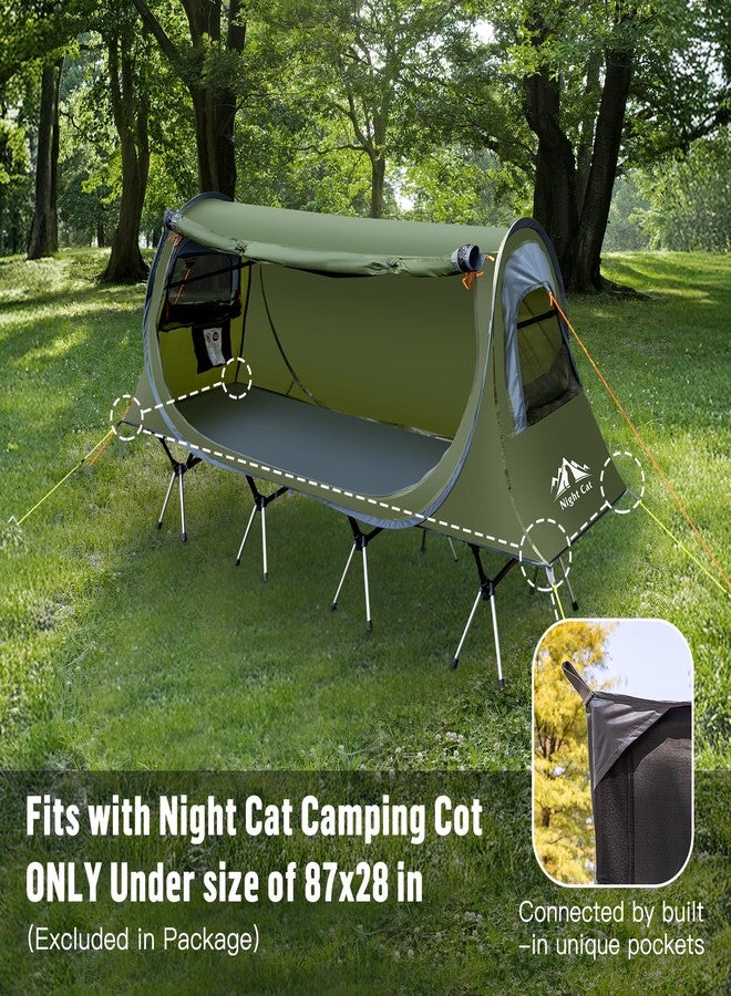 Night Cat Pop-up Camping Tent: 1 Person Tent Waterproof Instant Easy Setup Tunnel Tent Fits for Camping Cot (Excluded) - Image 3