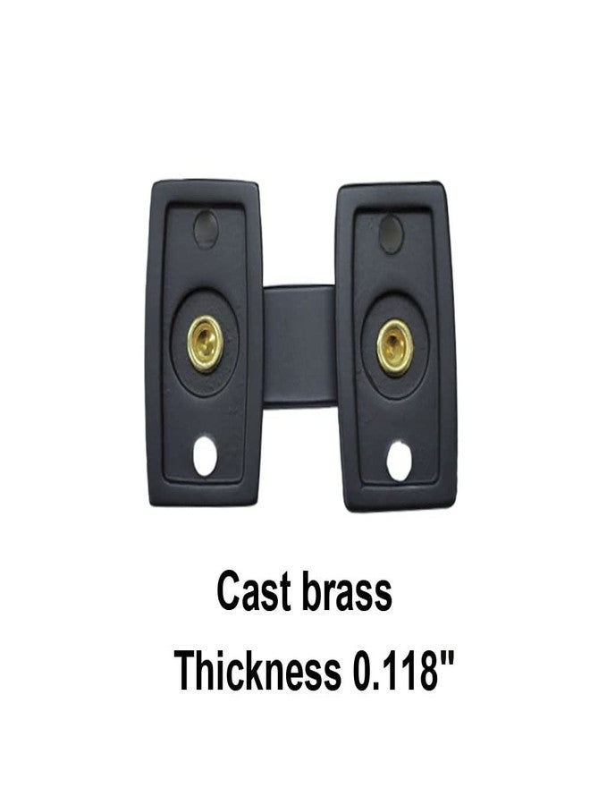 QCAA Solid Brass Shutter Bar/Door Latch, 7/8" x 2-3/32", Matte Black, 1 Pack, Made in Taiwan - Image 2
