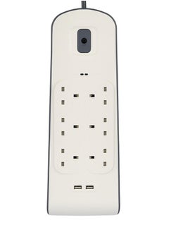 belkin 6 Way Surge Protection Strip With 2 USB Charging 2M  - Image 1