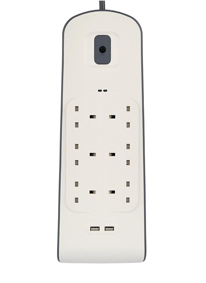 belkin 6 Way Surge Protection Strip With 2 USB Charging 2M  - Image 1