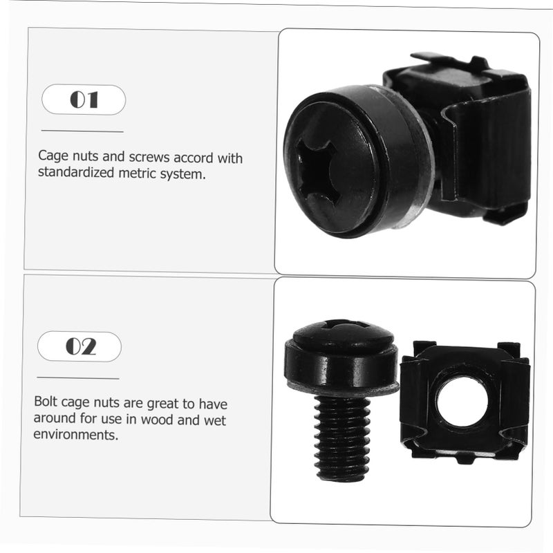 50 Pcs Cage Nut for Server Rack Cabinet Mounting Hardware Easy Install Standard Finish - Image 3