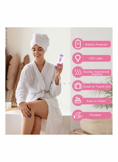 SYOSI Facial Epilator, Cordless Facial Hair Removal for Women Face & Body Hair Remover, Electric Mini Epilator with LED Light, Bikini Trimmer for Facial Body Armpit Bikini Leg  - Image 2