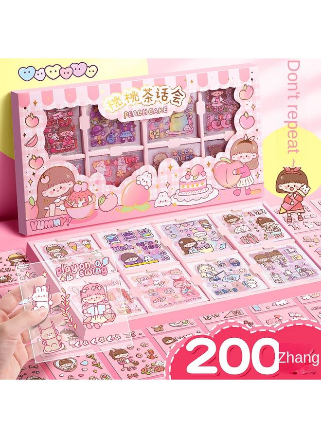 Bluejw Hand Account Sticker Suit Hand Account Sticker Material Gift Box Girl Children Cartoon Decorative Water Cup Sticker Cute Net - Image 2