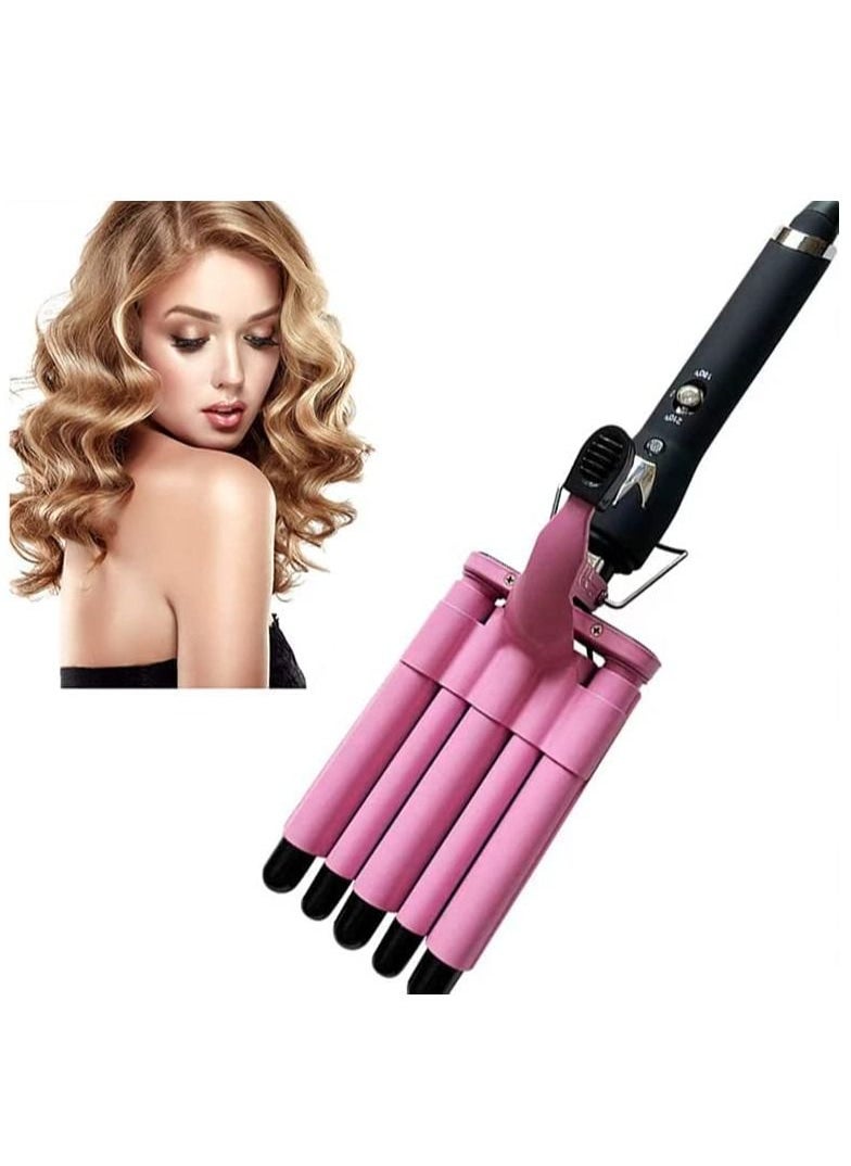 Generic - 2PCS Ceramic Hair Curler Irons Hair Wave Waver Hair Styler Wand 3 In 1 Hair Dryer Brush One Step Hair Dryer Brush (green) - Image 1