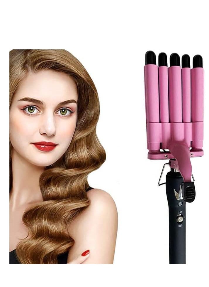 Generic - 2PCS Ceramic Hair Curler Irons Hair Wave Waver Hair Styler Wand 3 In 1 Hair Dryer Brush One Step Hair Dryer Brush (green) - Image 1