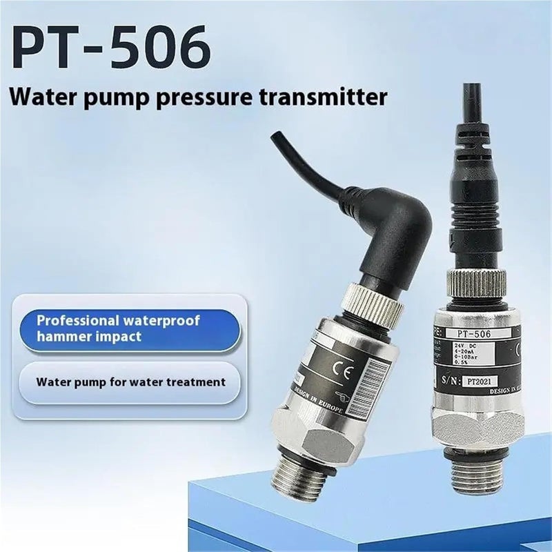محول، مستشعر إرسال الضغط PT-506 G1/4 4-20 مللي أمبير - محول صناعي لمضخة المياه، لقياس ضغط الزيت، الهيدروليك (25 بار) - Image 2