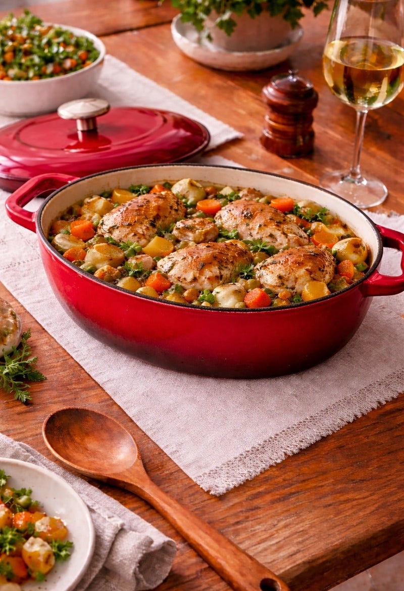 Rossetti Gusto Cast Iron 30cm Cranberry Red Oval Casserole Cookware - Image 1