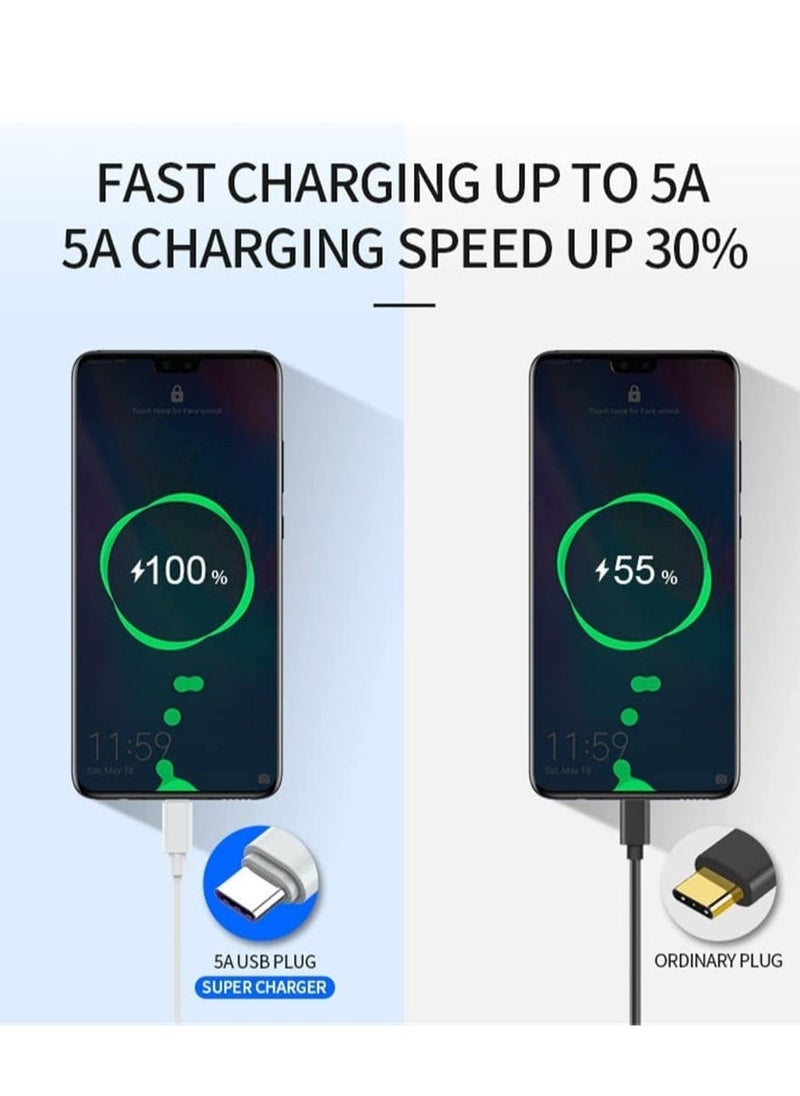 Raxoom كابل USB C 5A كابل شحن سريع شاحن USB نوع C (عبوة 2) متوافق مع Huawei P20 Lite Mate 20 Pro P20 Samsung S10 Plus S9 S8 Note 9 LG G5 G6 Xiaomi Mi A2 Mi 9 وغيرها - 1 متر - Image 3