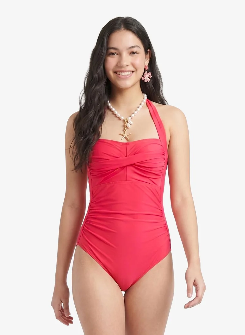 Ginger Halter Neck Tummy Control Swimsuit