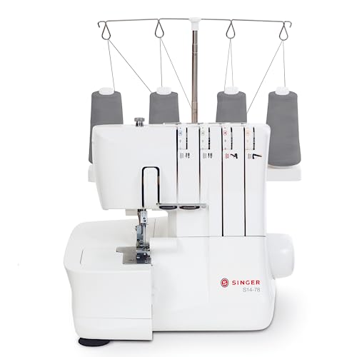 SINGER S14-78 Serger with Accessory Kit | Overlock Machine with 2-3-4 Stitch Capability, 1200 Stitches/Minute, Differential Feed, LED Light & Free Arm, White - Image 1
