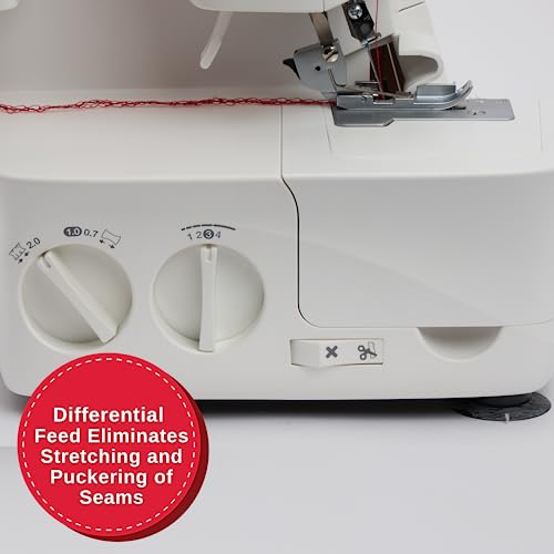 SINGER S14-78 Serger with Accessory Kit | Overlock Machine with 2-3-4 Stitch Capability, 1200 Stitches/Minute, Differential Feed, LED Light & Free Arm, White - Image 2