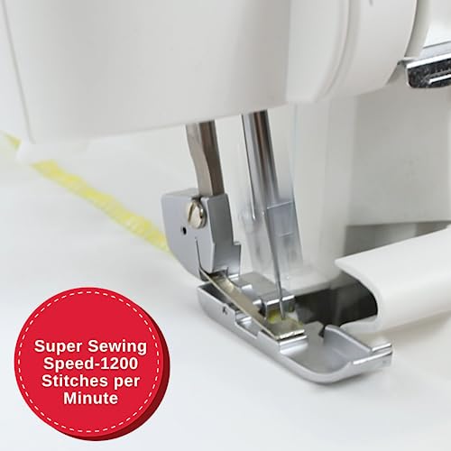 SINGER S14-78 Serger with Accessory Kit | Overlock Machine with 2-3-4 Stitch Capability, 1200 Stitches/Minute, Differential Feed, LED Light & Free Arm, White - Image 4
