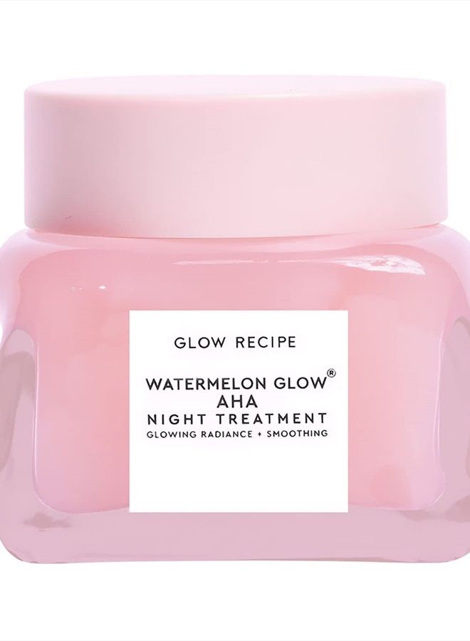 GLOW RECIPE Watermelon Glow AHA Night Treatment - Overnight Resurfacing Mask with AHA Complex, Hyaluronic Acid, Niacinamide & Watermelon Enzymes for Smooth, Glowing, Even-Toned Skin (60ml) - Image 1