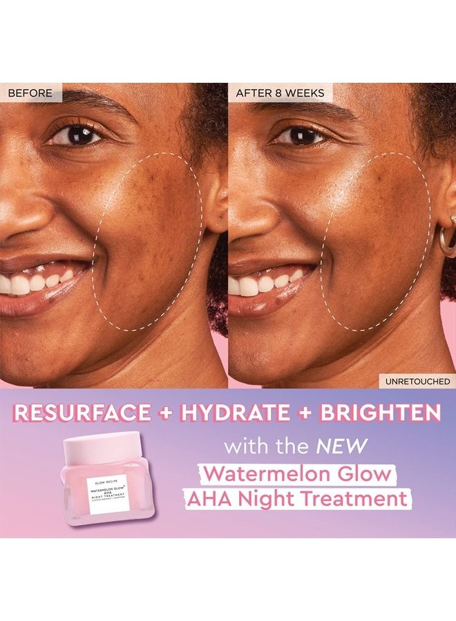 GLOW RECIPE Watermelon Glow AHA Night Treatment - Overnight Resurfacing Mask with AHA Complex, Hyaluronic Acid, Niacinamide & Watermelon Enzymes for Smooth, Glowing, Even-Toned Skin (60ml) - Image 4