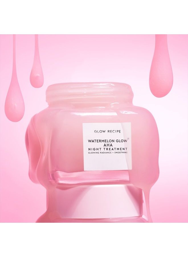 GLOW RECIPE Watermelon Glow AHA Night Treatment - Overnight Resurfacing Mask with AHA Complex, Hyaluronic Acid, Niacinamide & Watermelon Enzymes for Smooth, Glowing, Even-Toned Skin (60ml) - Image 2